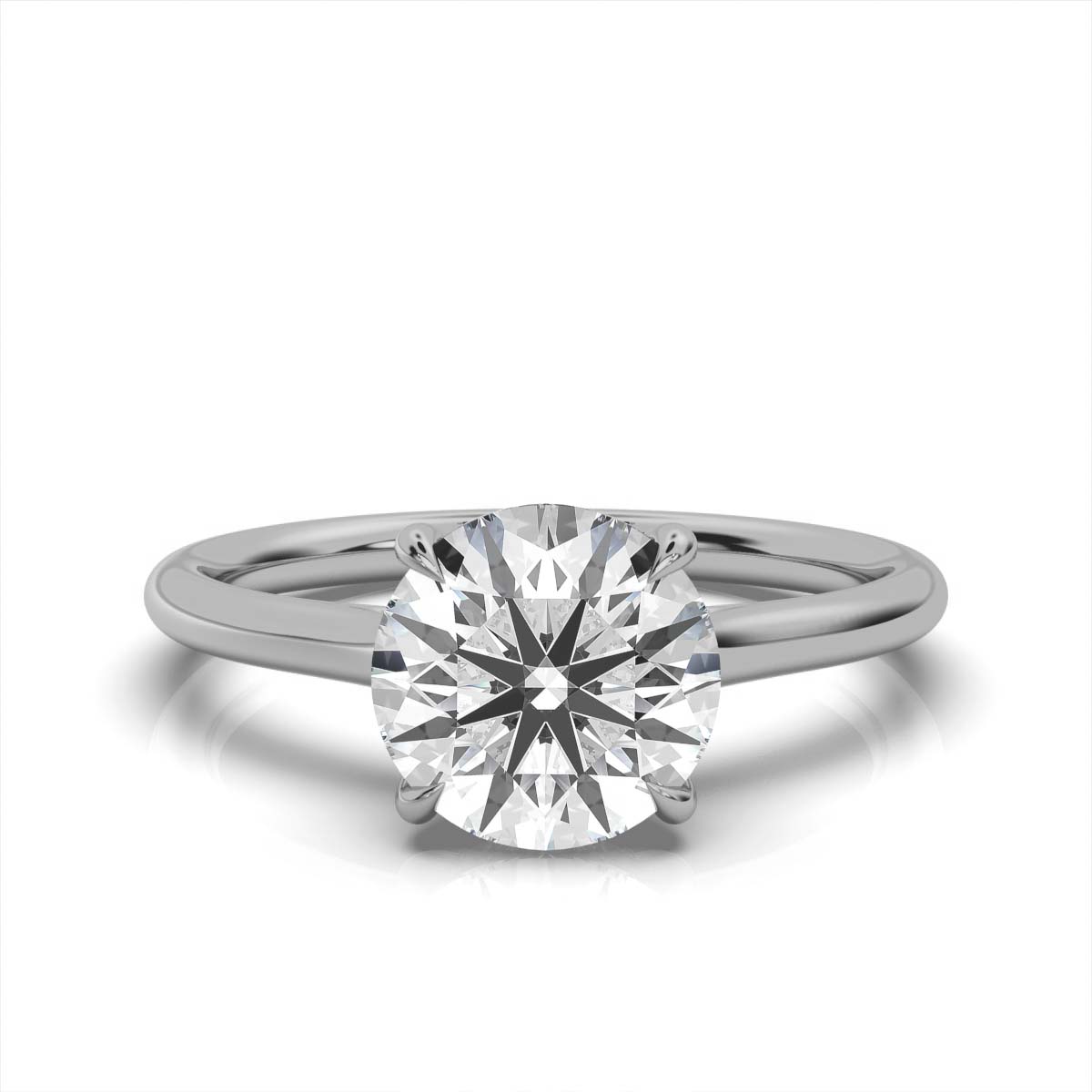 14K White Gold Marguerite Hidden Accents Lab Grown Diamond Ring (1/6 ct. tw)