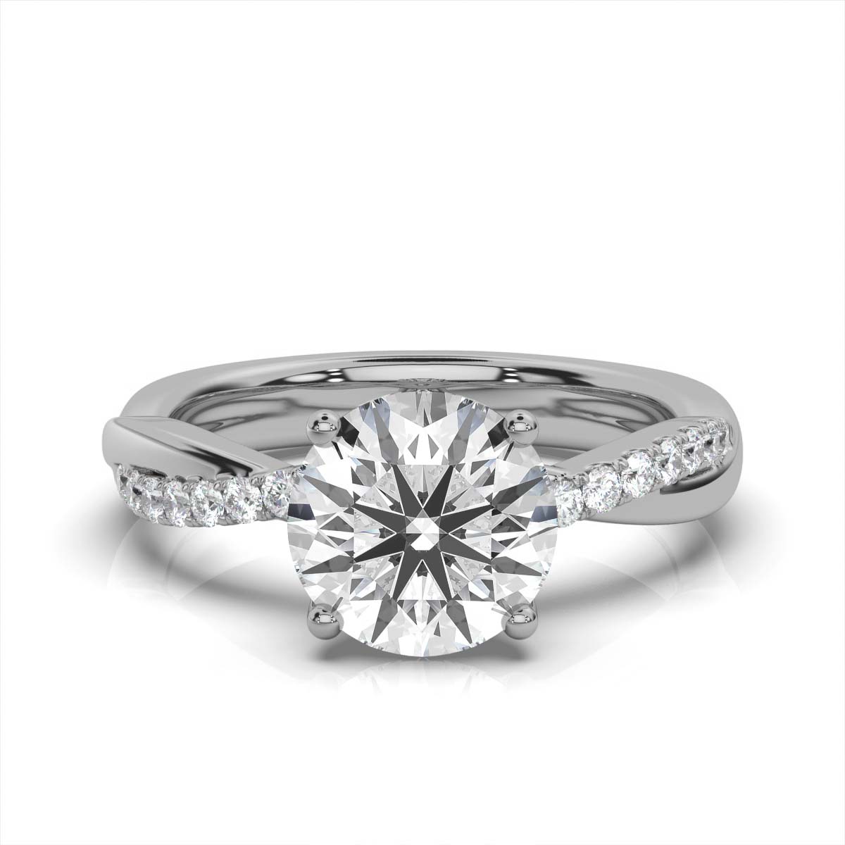 14K White Gold Shani Lab Grown Diamond Ring (1/6 ct. tw)