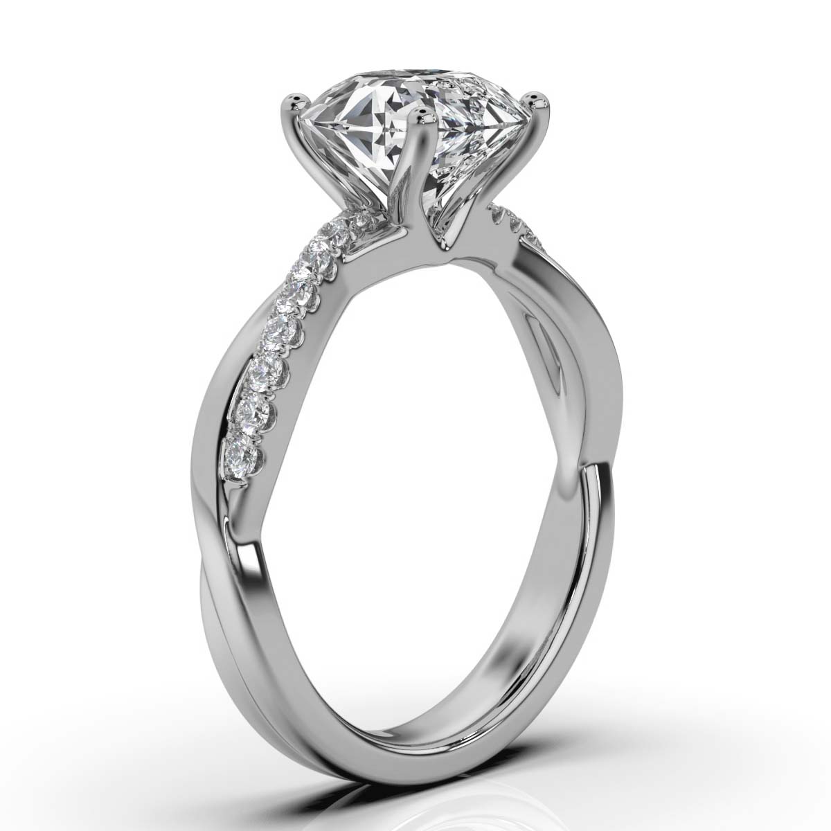14K White Gold Shani Lab Grown Diamond Ring (1/6 ct. tw)