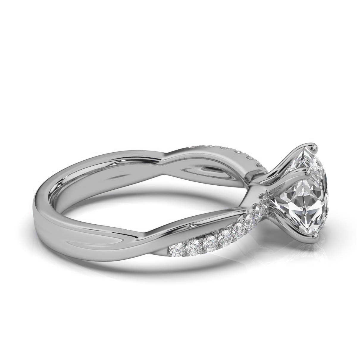 14K White Gold Shani Lab Grown Diamond Ring (1/6 ct. tw)