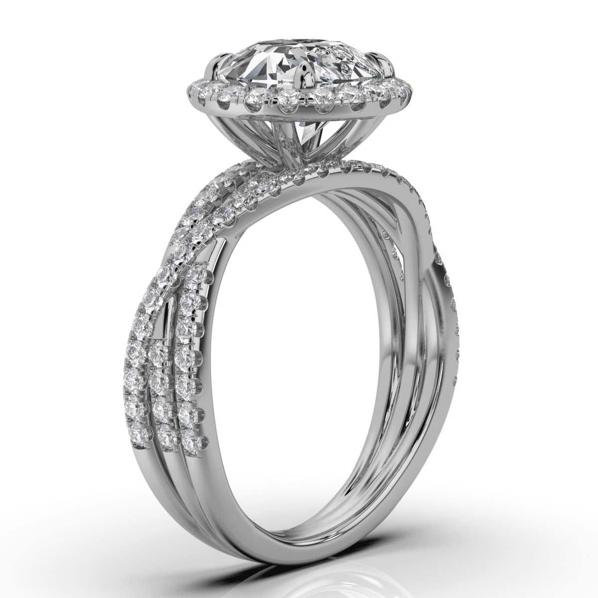 14K White Gold Felicity Halo Lab Grown Diamond Engagement Ring (3/4 ct. tw)