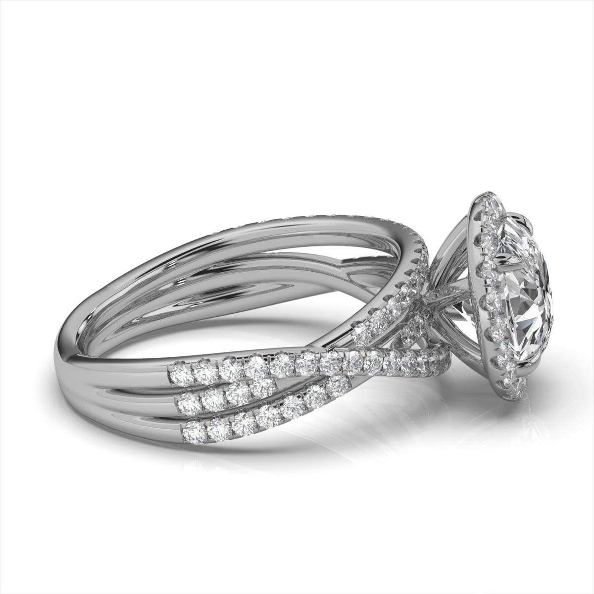 14K White Gold Felicity Halo Lab Grown Diamond Engagement Ring (3/4 ct. tw)