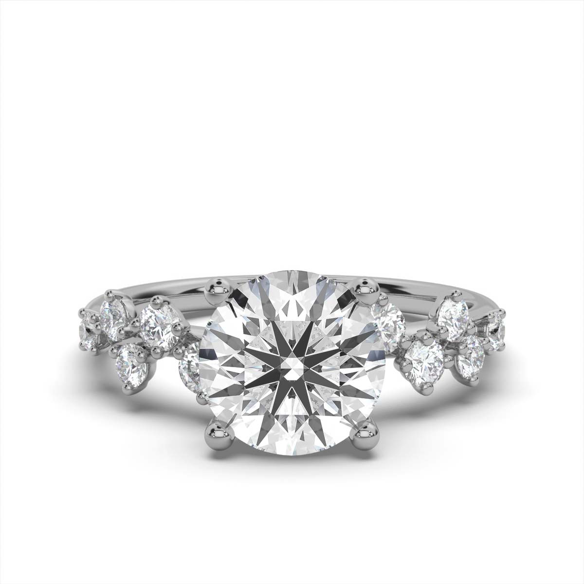 14K White Gold Joselynn Accents Lab Grown Diamond Engagement Ring (1/3 ct. tw)