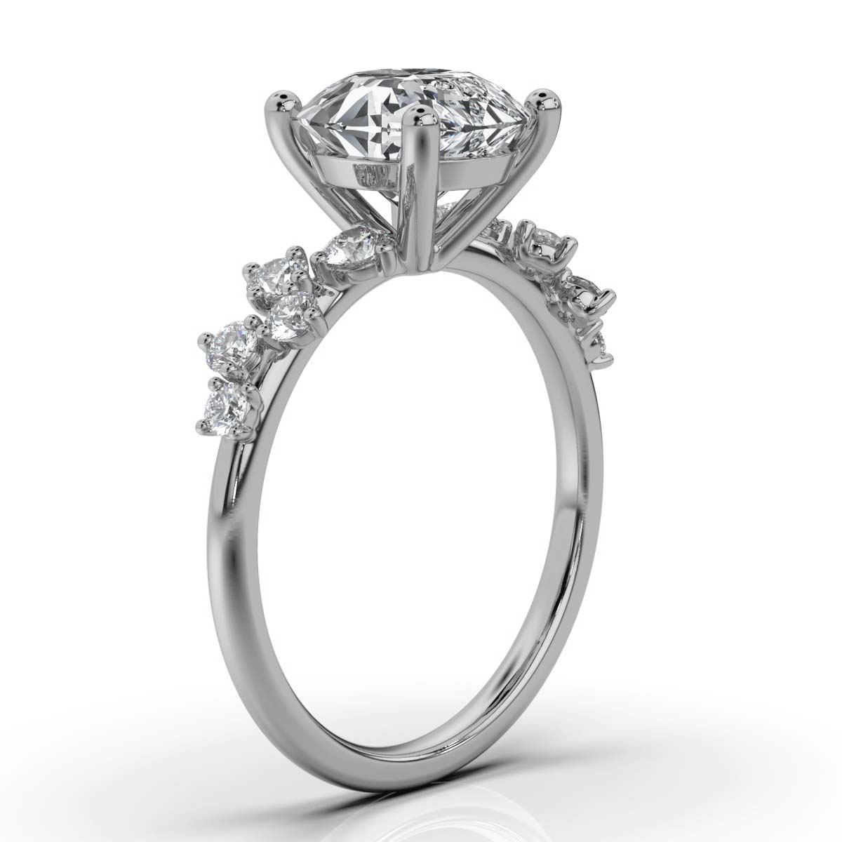 14K White Gold Joselynn Accents Lab Grown Diamond Engagement Ring (1/3 ct. tw)