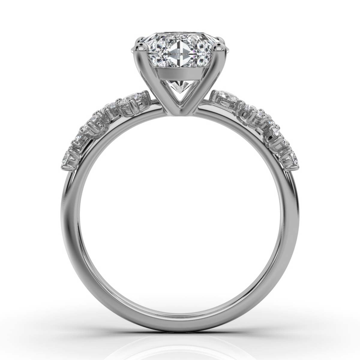 14K White Gold Joselynn Accents Lab Grown Diamond Engagement Ring (1/3 ct. tw)