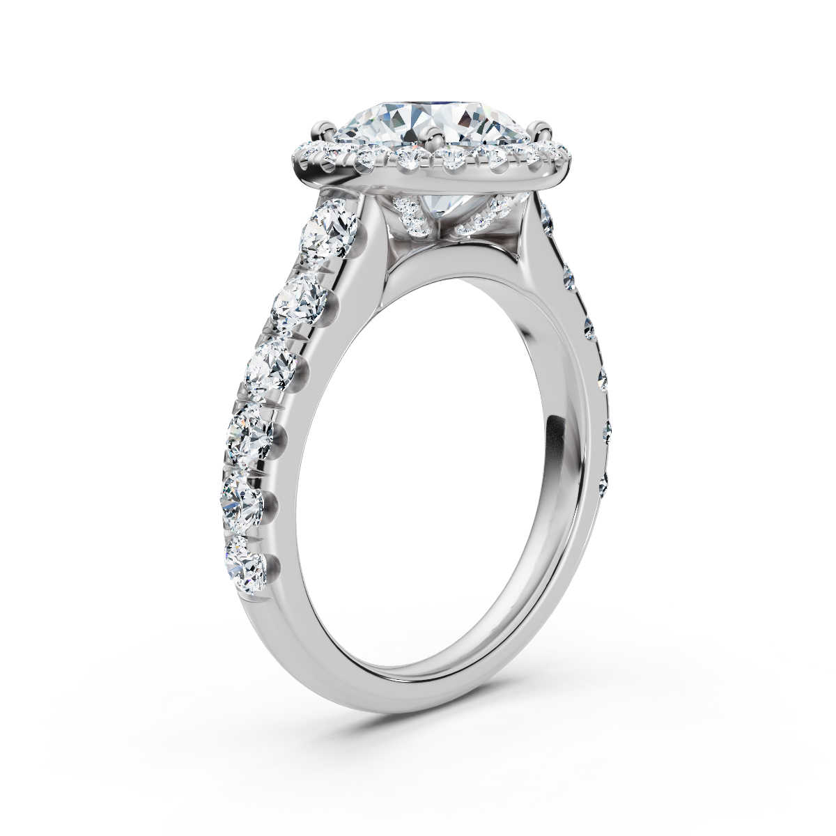 14K White Gold Hana Halo Lab Grown Diamond Engagement Ring (1 1/3 ct. tw)