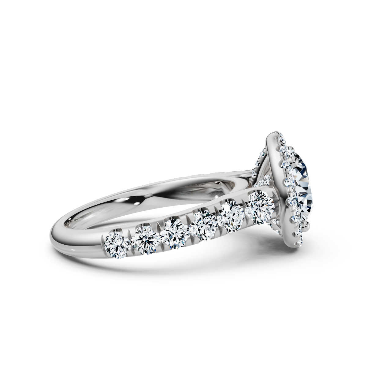 14K White Gold Hana Halo Lab Grown Diamond Engagement Ring (1 1/3 ct. tw)
