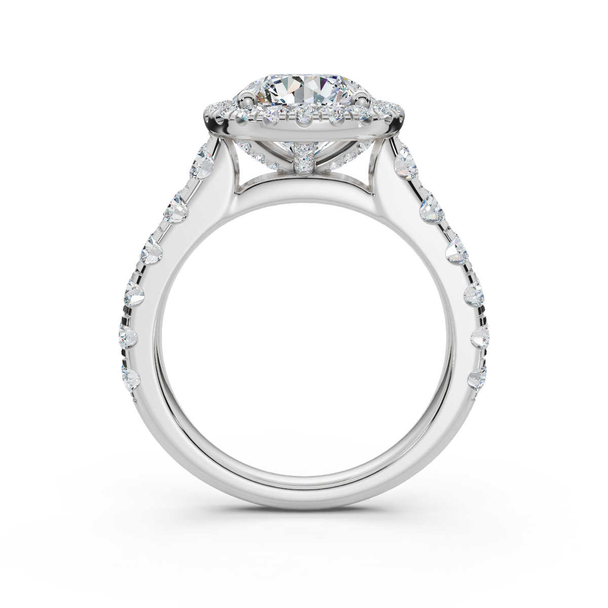14K White Gold Hana Halo Lab Grown Diamond Engagement Ring (1 1/3 ct. tw)