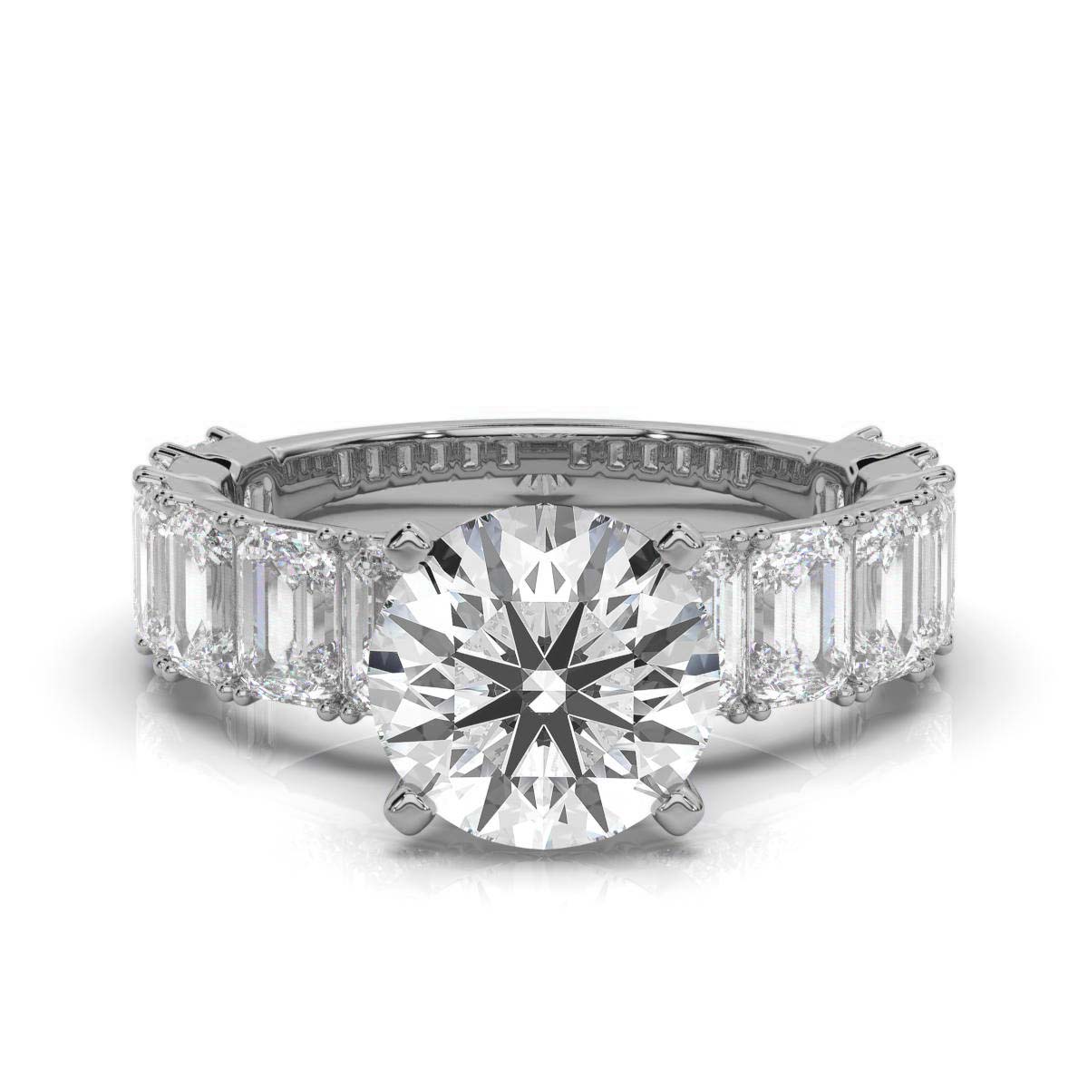 14K White Gold Jasmine Pave Lab Grown Diamond Ring (3.00 ct. tw)