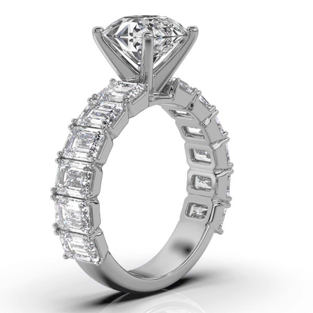 14K White Gold Jasmine Pave Lab Grown Diamond Ring (3.00 ct. tw)