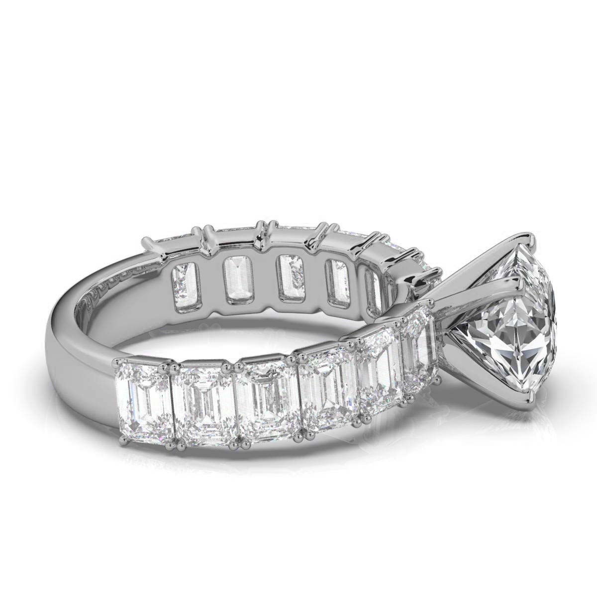 14K White Gold Jasmine Pave Lab Grown Diamond Ring (3.00 ct. tw)