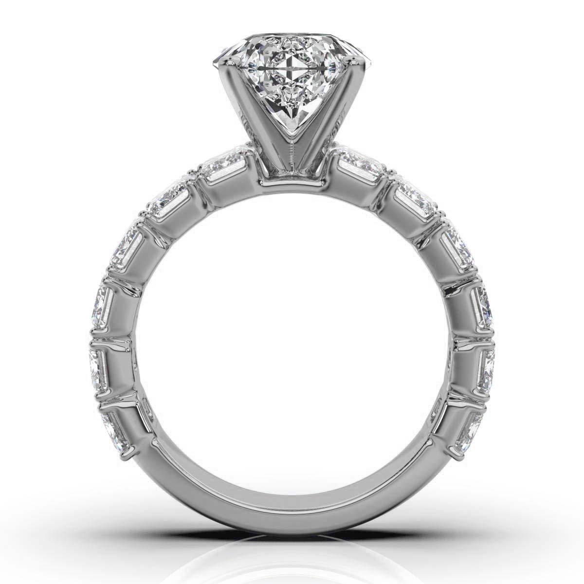 14K White Gold Jasmine Pave Lab Grown Diamond Ring (3.00 ct. tw)