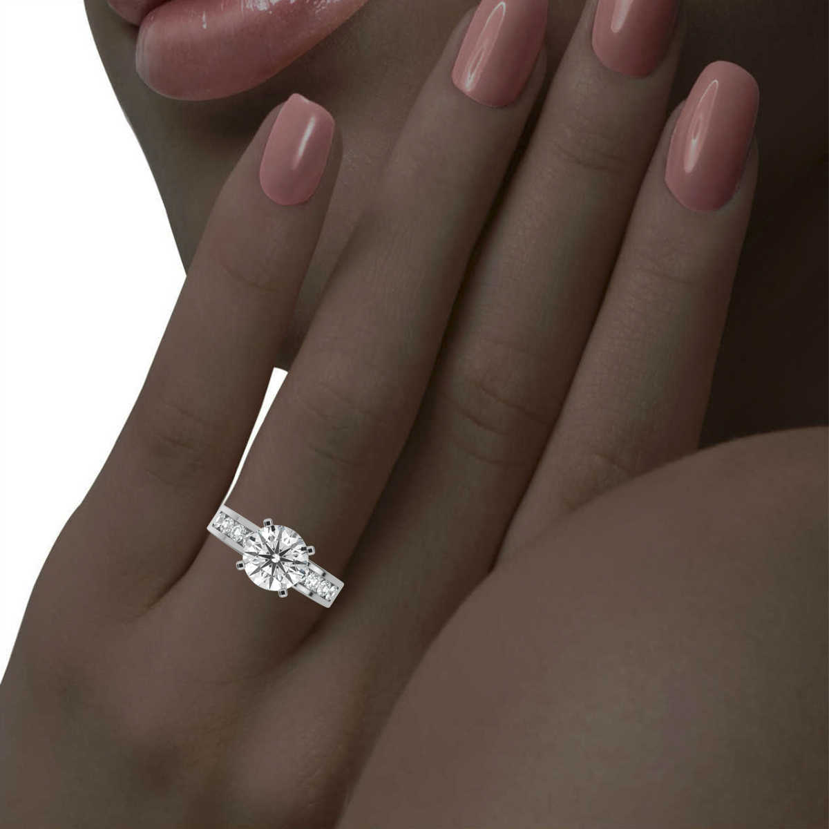 14K White Gold Kaylin Channel Set Lab Grown Diamond Ring (1/2 ct. tw)