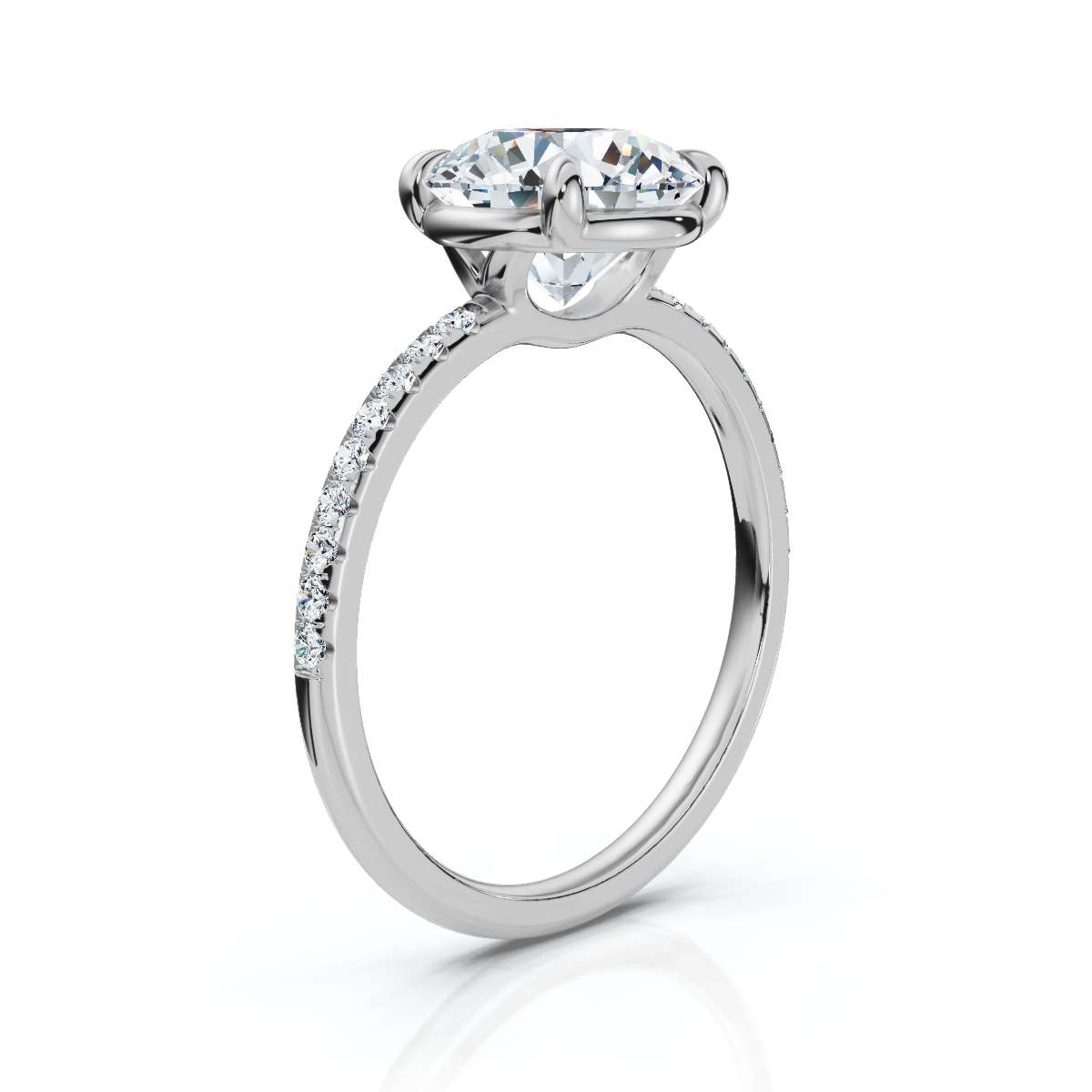 14K White Gold Damira Accents Lab Grown Diamond Ring (1/6 ct. tw)