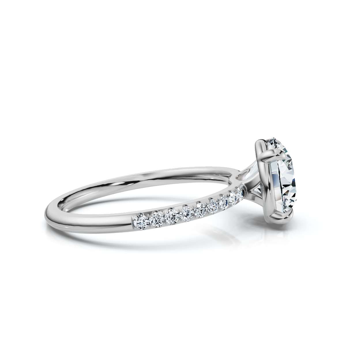 14K White Gold Damira Accents Lab Grown Diamond Ring (1/6 ct. tw)