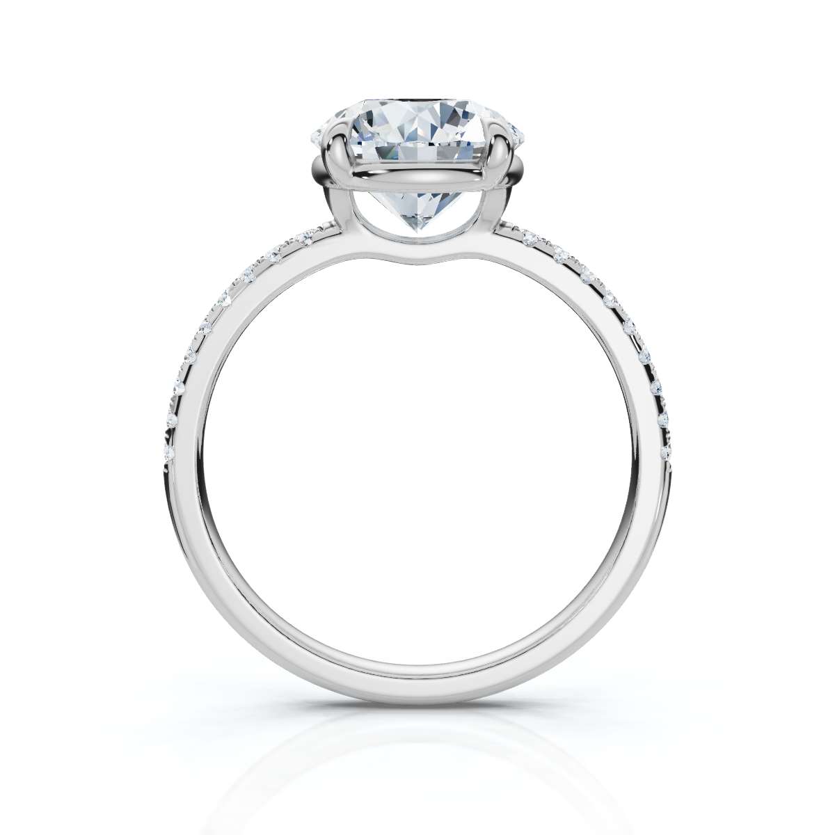 14K White Gold Damira Accents Lab Grown Diamond Ring (1/6 ct. tw)