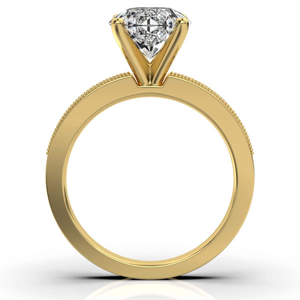 18K Yellow Gold Rosalie Milgrain Accents Lab Grown Diamond Engagement Ring (1/5 ct. tw)