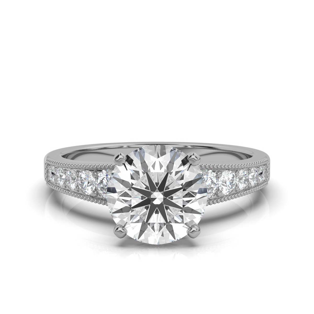 14K White Gold Ottilie Milgrain Lab Grown Diamond Ring (1/3 ct. tw)