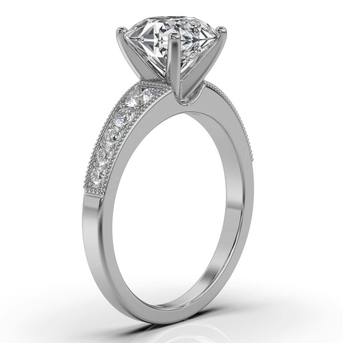 14K White Gold Ottilie Milgrain Lab Grown Diamond Ring (1/3 ct. tw)