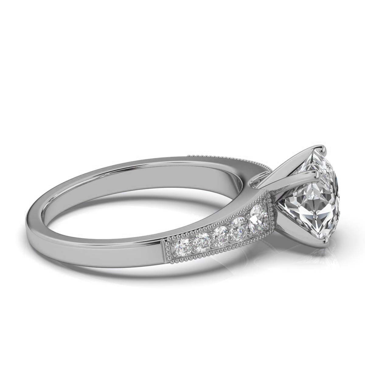 14K White Gold Ottilie Milgrain Lab Grown Diamond Ring (1/3 ct. tw)