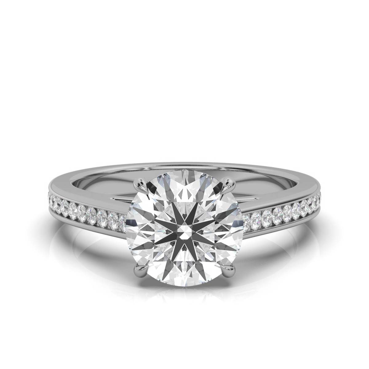 14K White Gold Elara Channel Set Lab Grown Diamond Engagement Ring (1/5 ct. tw)