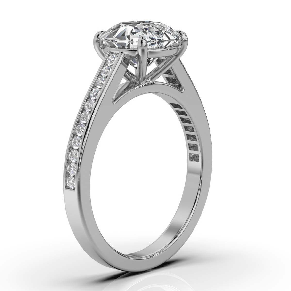 14K White Gold Elara Channel Set Lab Grown Diamond Engagement Ring (1/5 ct. tw)