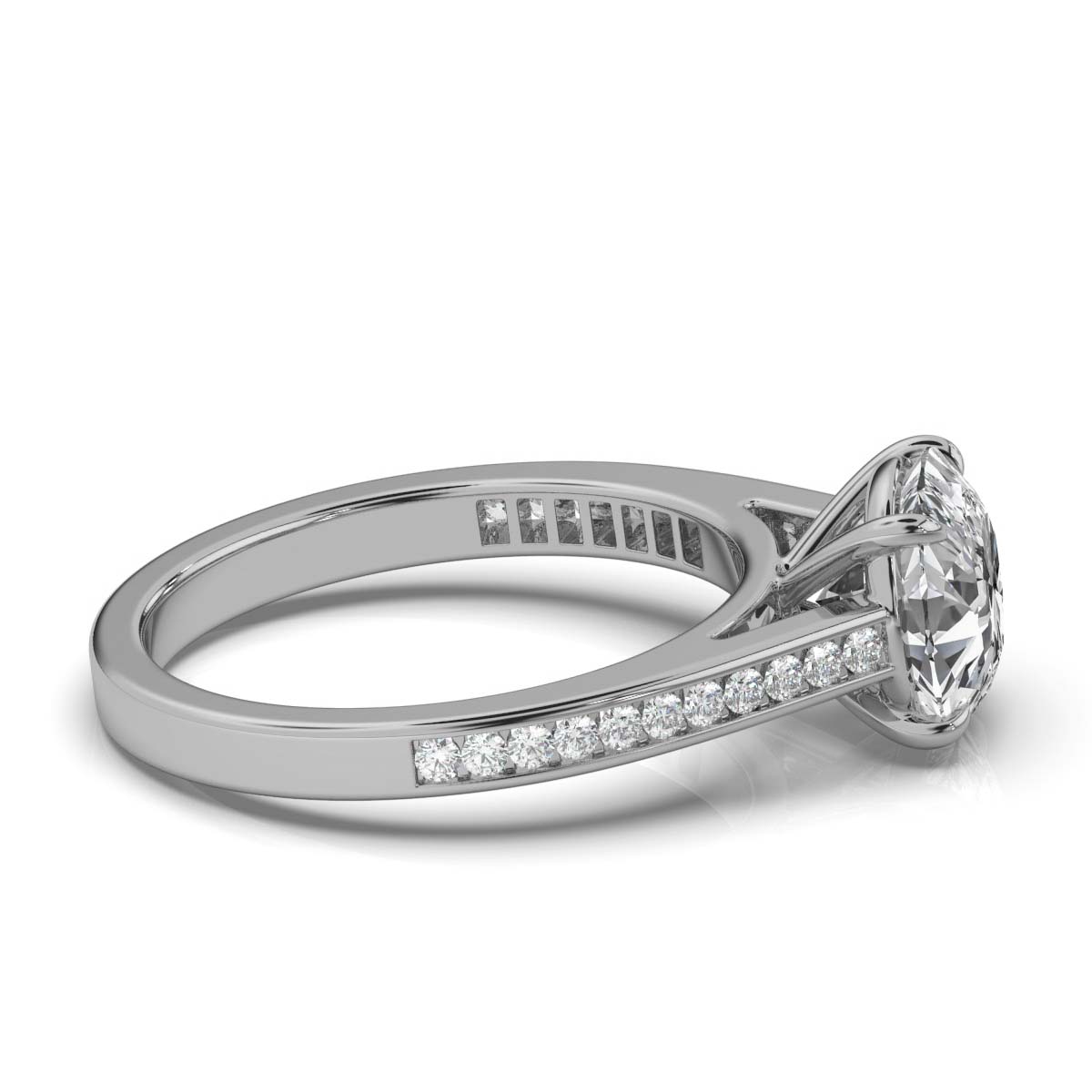 14K White Gold Elara Channel Set Lab Grown Diamond Engagement Ring (1/5 ct. tw)