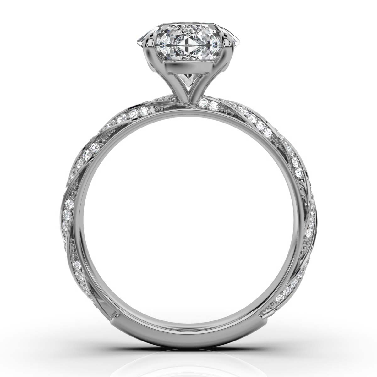 14K White Gold Leontine Twisted Lab Grown Diamond Engagement Ring (1/3 ct. tw)