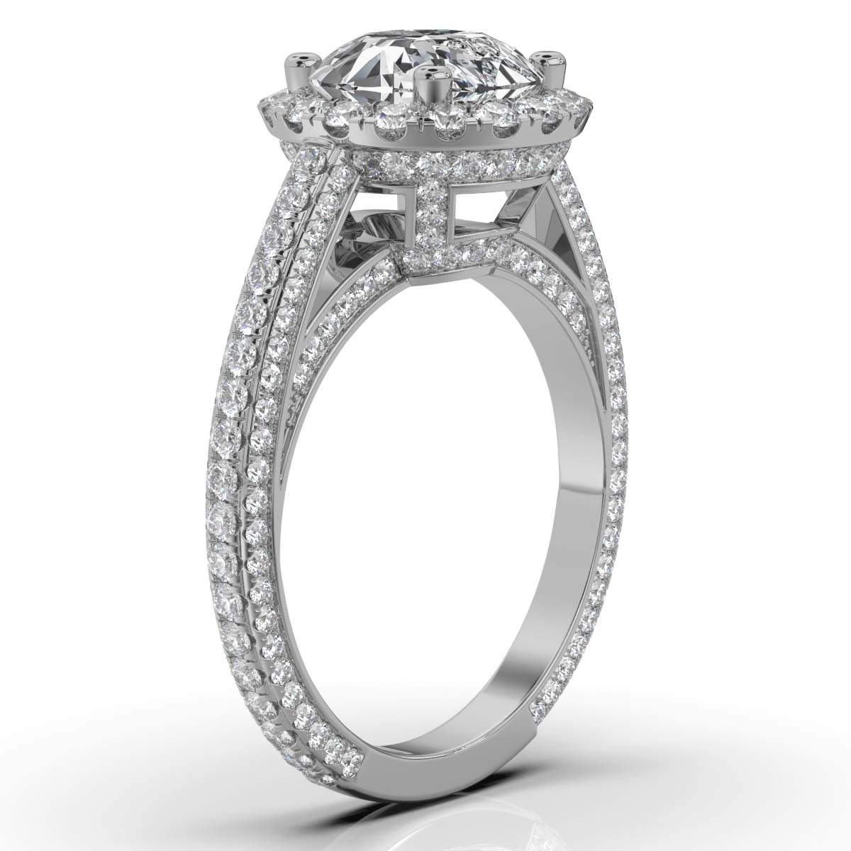 14K White Gold Minarle Halo Hidden Accents Lab Grown Diamond Ring (1 2/5 ct. tw)