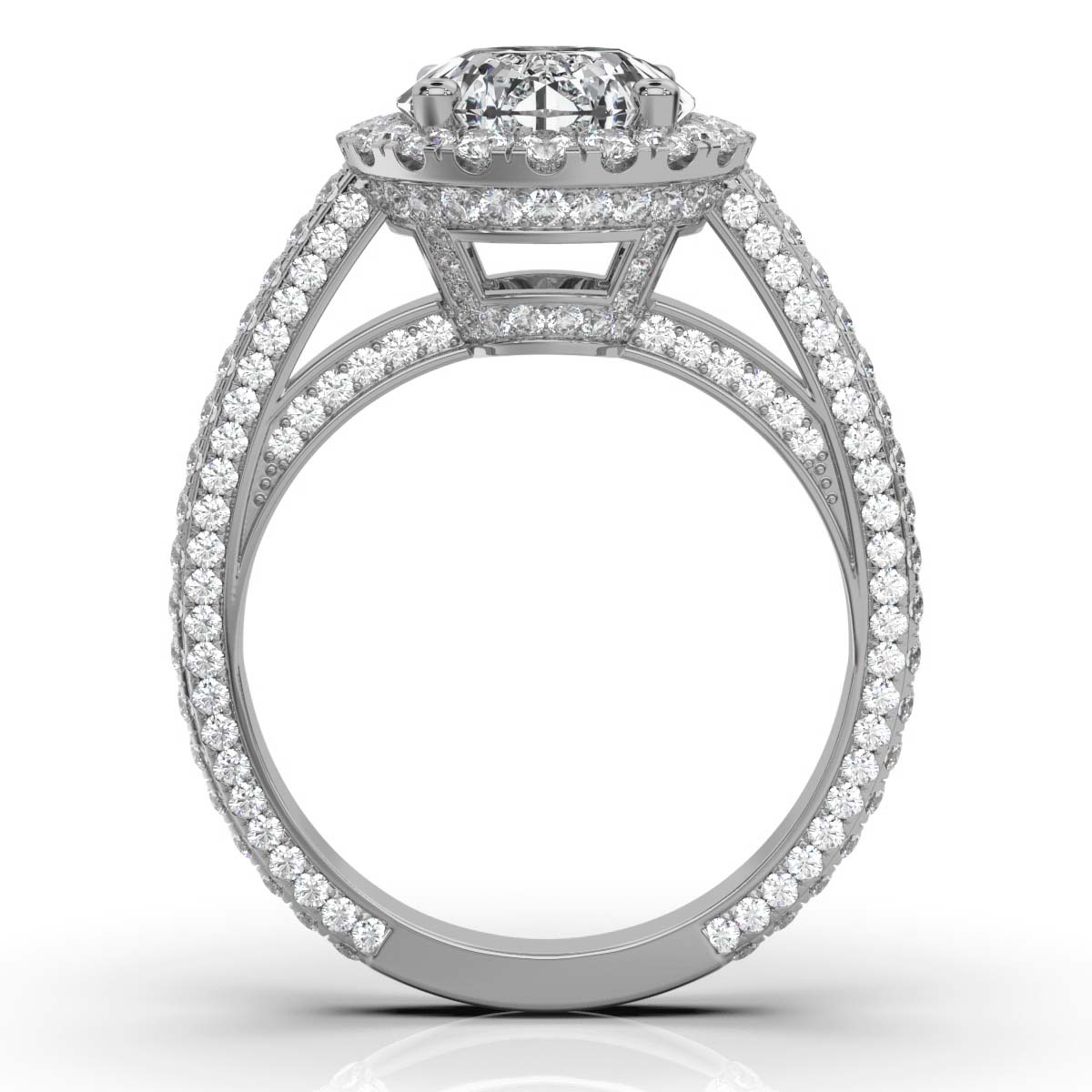 14K White Gold Minarle Halo Hidden Accents Lab Grown Diamond Ring (1 2/5 ct. tw)