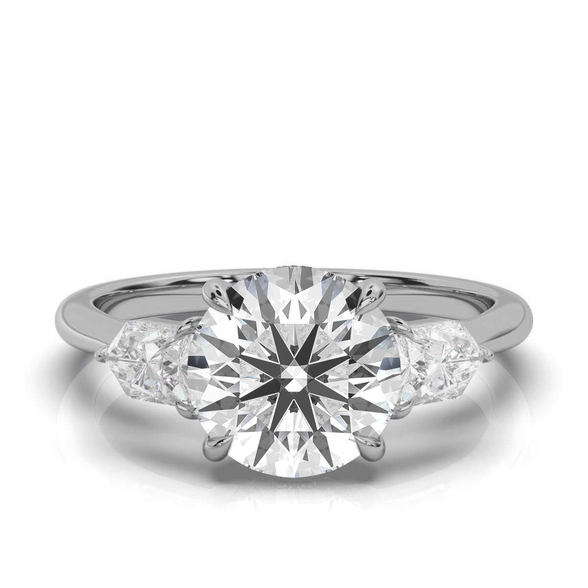 14K White Gold Marnie Three Stone Bullet Lab Grown Diamond Ring (2/3 ct. tw)