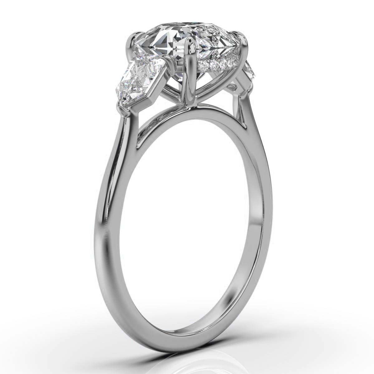 14K White Gold Marnie Three Stone Bullet Lab Grown Diamond Ring (2/3 ct. tw)