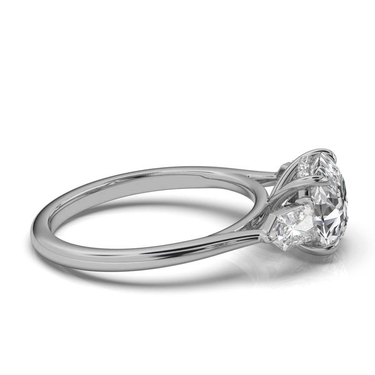 14K White Gold Marnie Three Stone Bullet Lab Grown Diamond Ring (2/3 ct. tw)