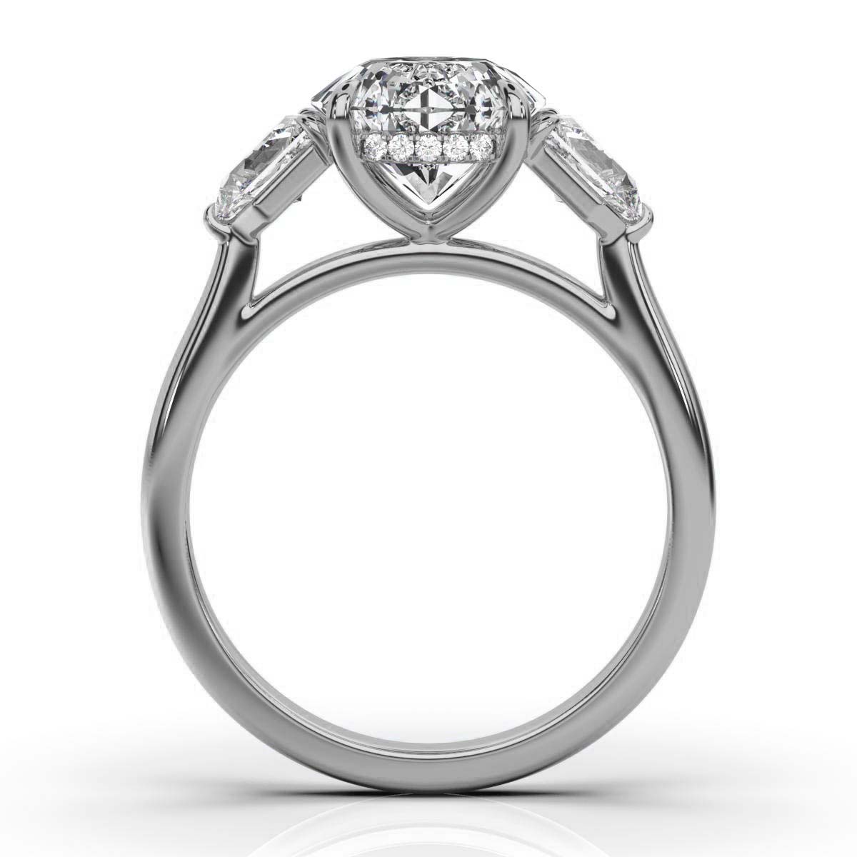 14K White Gold Marnie Three Stone Bullet Lab Grown Diamond Ring (2/3 ct. tw)