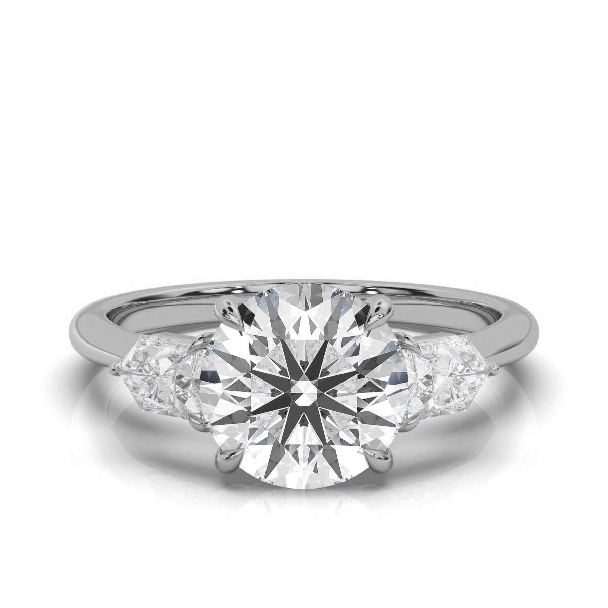 14K White Gold Ivana Three Stone Bullet Lab Grown Diamond Ring (2/3 ct. tw)