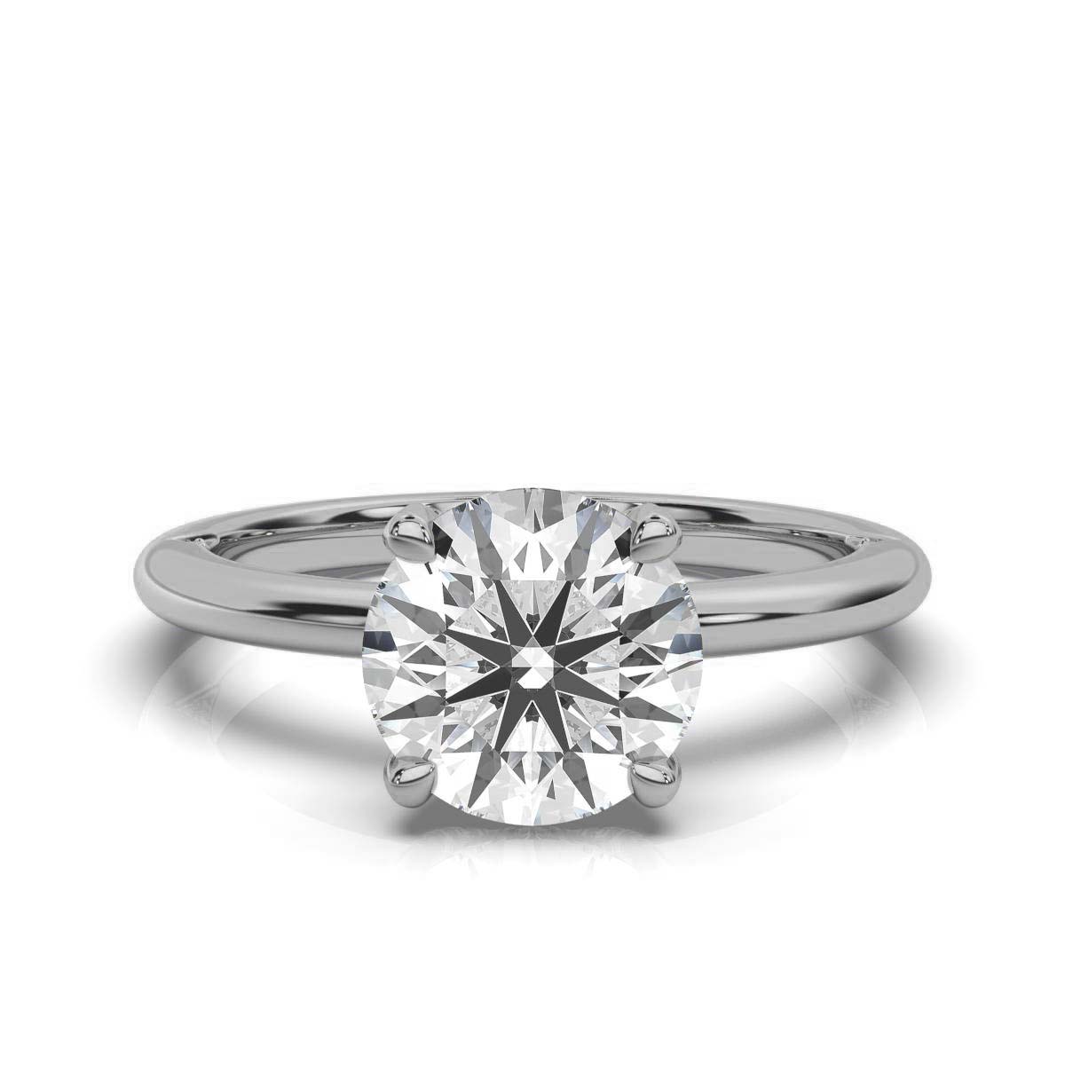 14K White Gold Maddie Hidden Accents Lab Grown Diamond Ring (1/10 ct. tw)