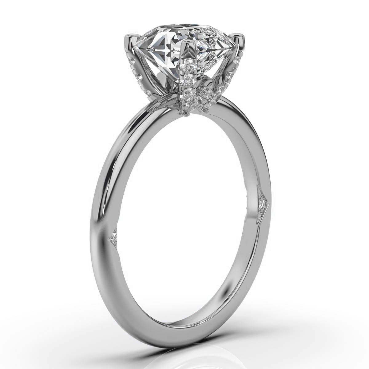 14K White Gold Maddie Hidden Accents Lab Grown Diamond Ring (1/10 ct. tw)