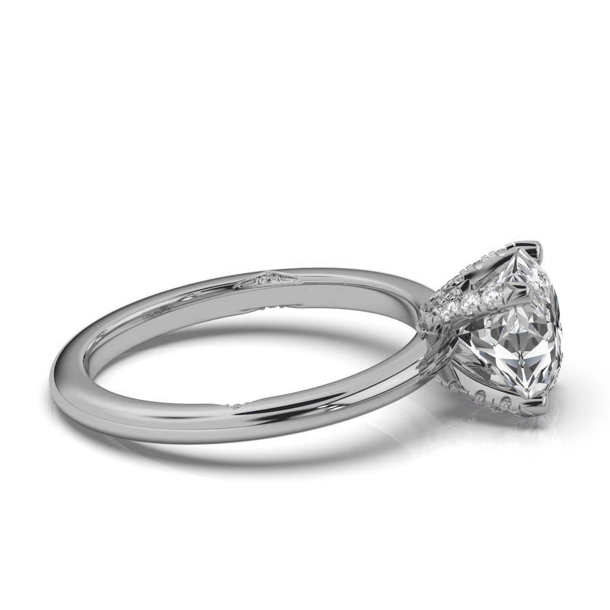 14K White Gold Maddie Hidden Accents Lab Grown Diamond Ring (1/10 ct. tw)