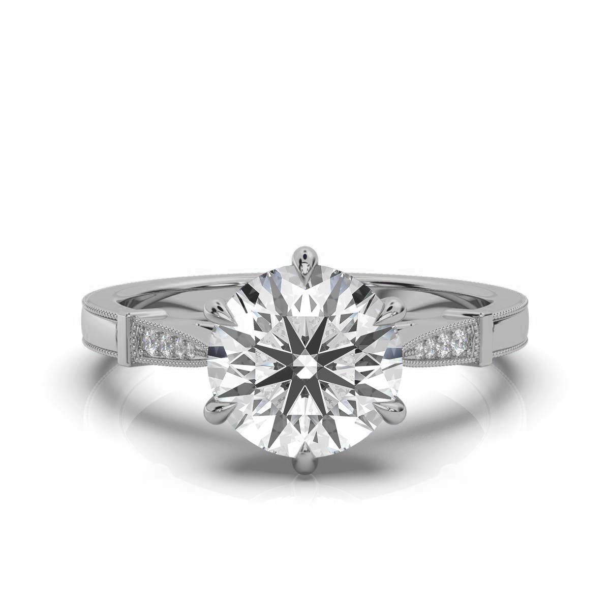 14K White Gold Tiina Lab Grown Diamond Ring (1/20 ct. tw)