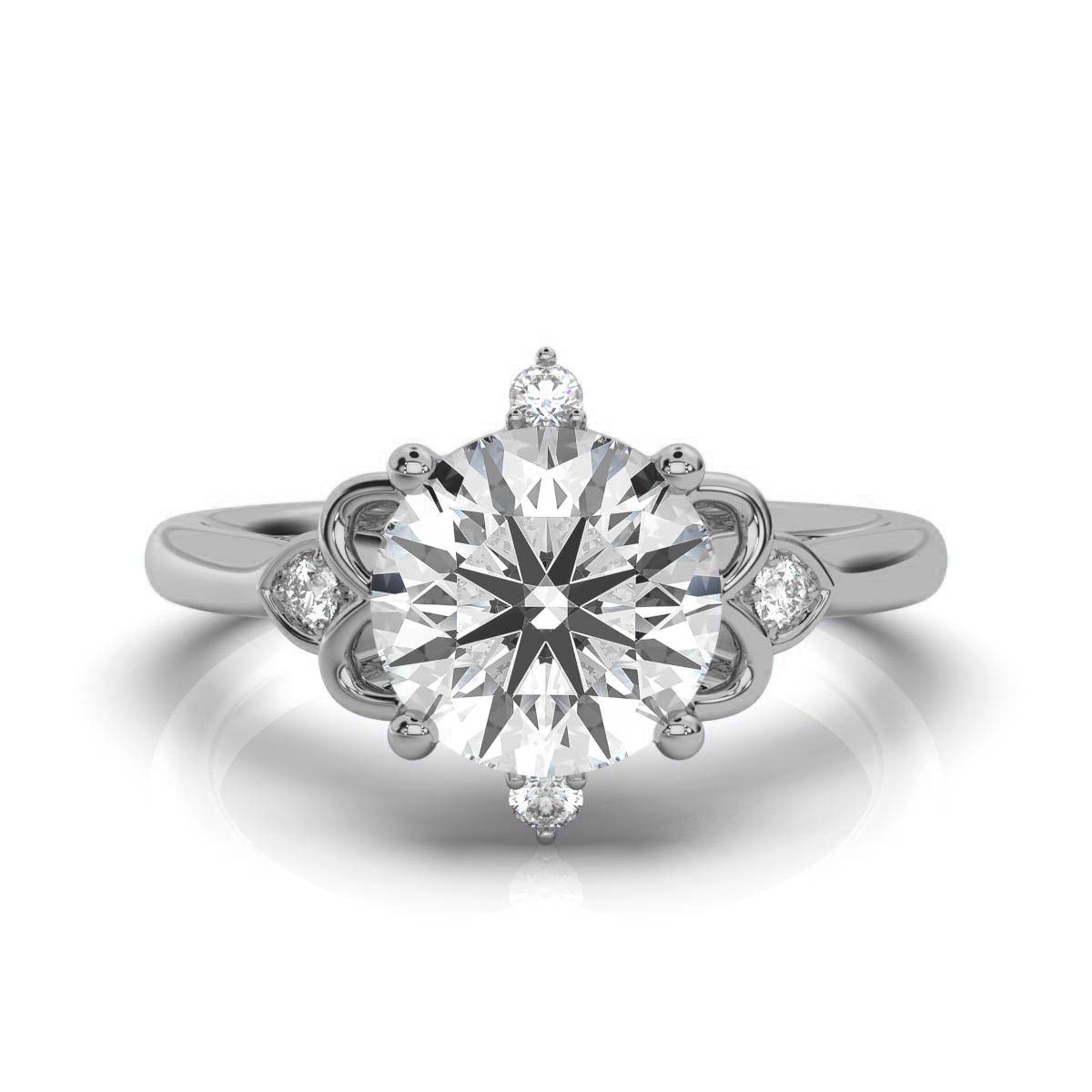 14K White Gold Laurish Lab Grown Diamond Ring (1/10 ct. tw)