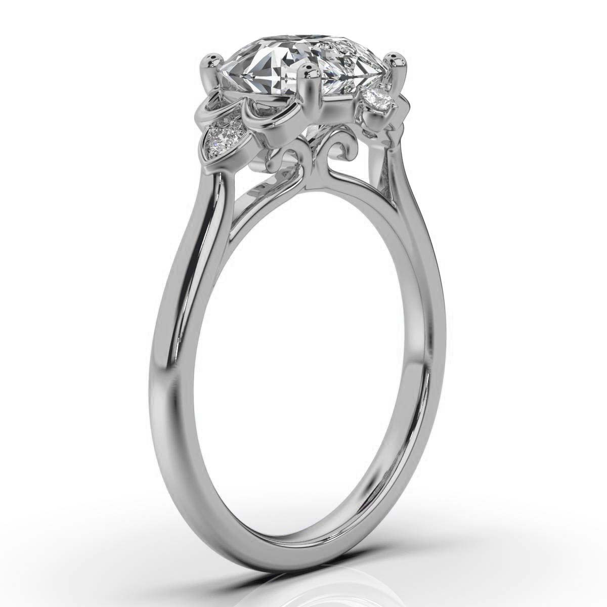 14K White Gold Laurish Lab Grown Diamond Ring (1/10 ct. tw)
