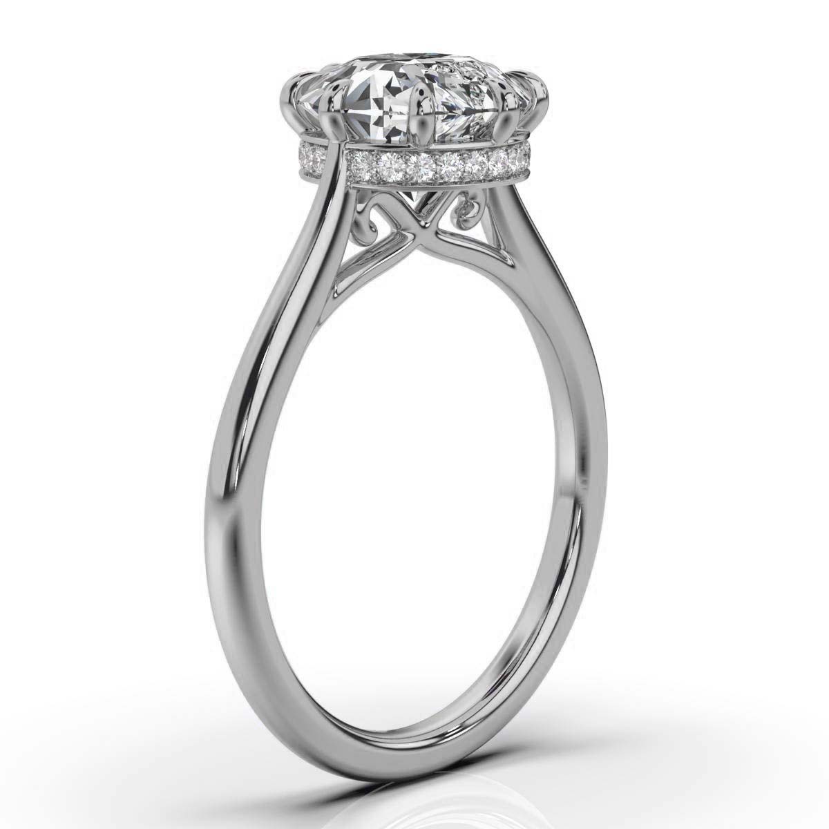 14K White Gold Shirlian Hidden Accents Lab Grown Diamond Ring (1/10 ct. tw)
