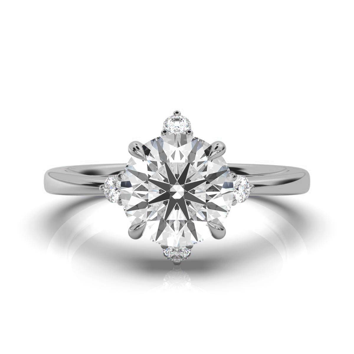 14K White Gold Limar Halo Lab Grown Diamond Ring (1/10 ct. tw)