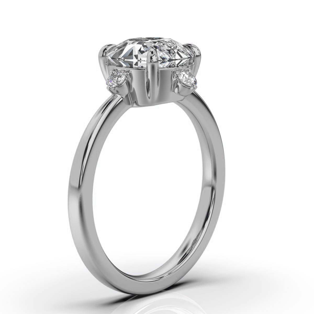 14K White Gold Limar Halo Lab Grown Diamond Ring (1/10 ct. tw)