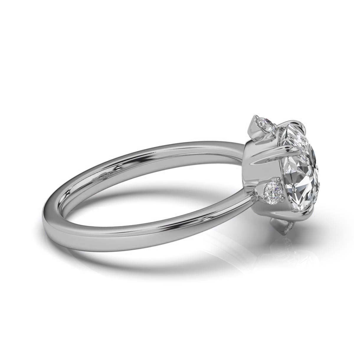 14K White Gold Limar Halo Lab Grown Diamond Ring (1/10 ct. tw)