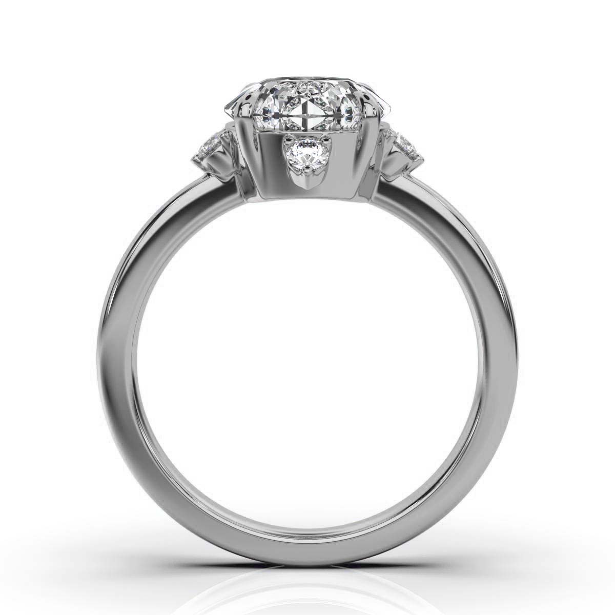14K White Gold Limar Halo Lab Grown Diamond Ring (1/10 ct. tw)