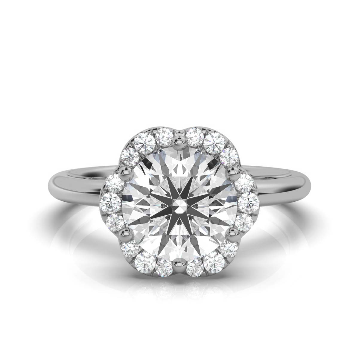 14K White Gold Yan Halo Lab Grown Diamond Ring (1/5 ct. tw)