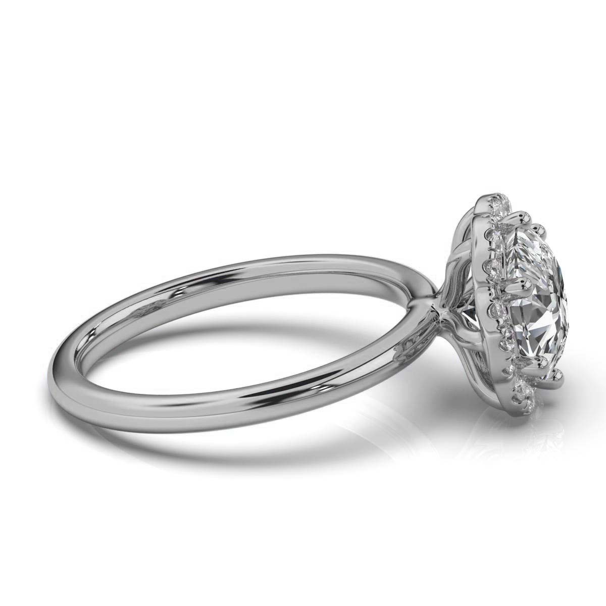 14K White Gold Yan Halo Lab Grown Diamond Ring (1/5 ct. tw)