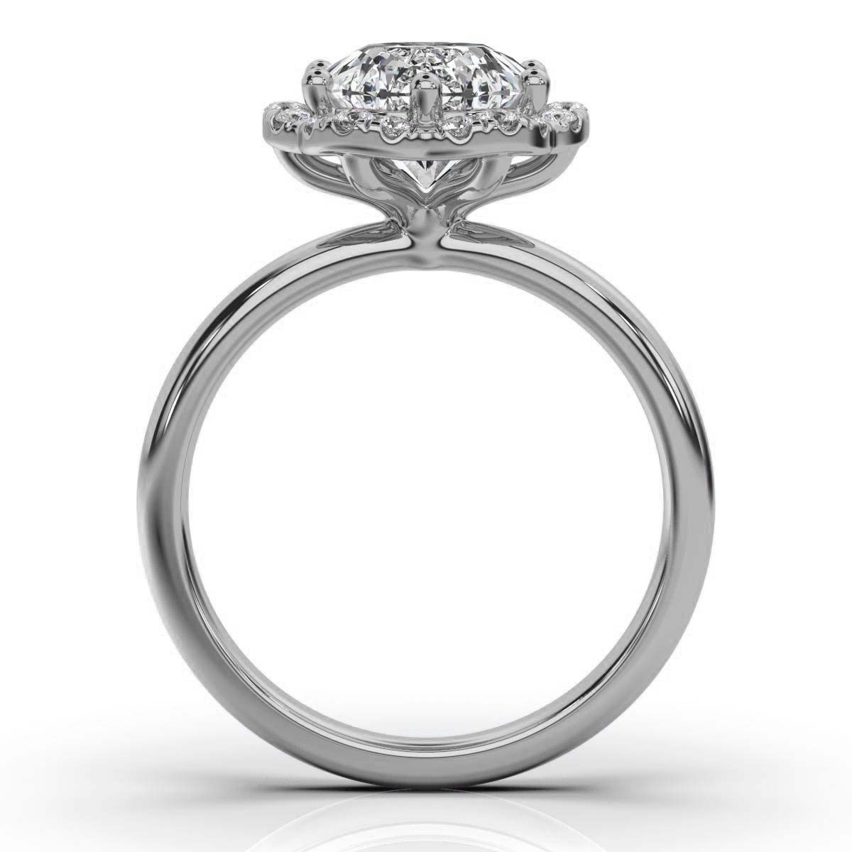 14K White Gold Yan Halo Lab Grown Diamond Ring (1/5 ct. tw)