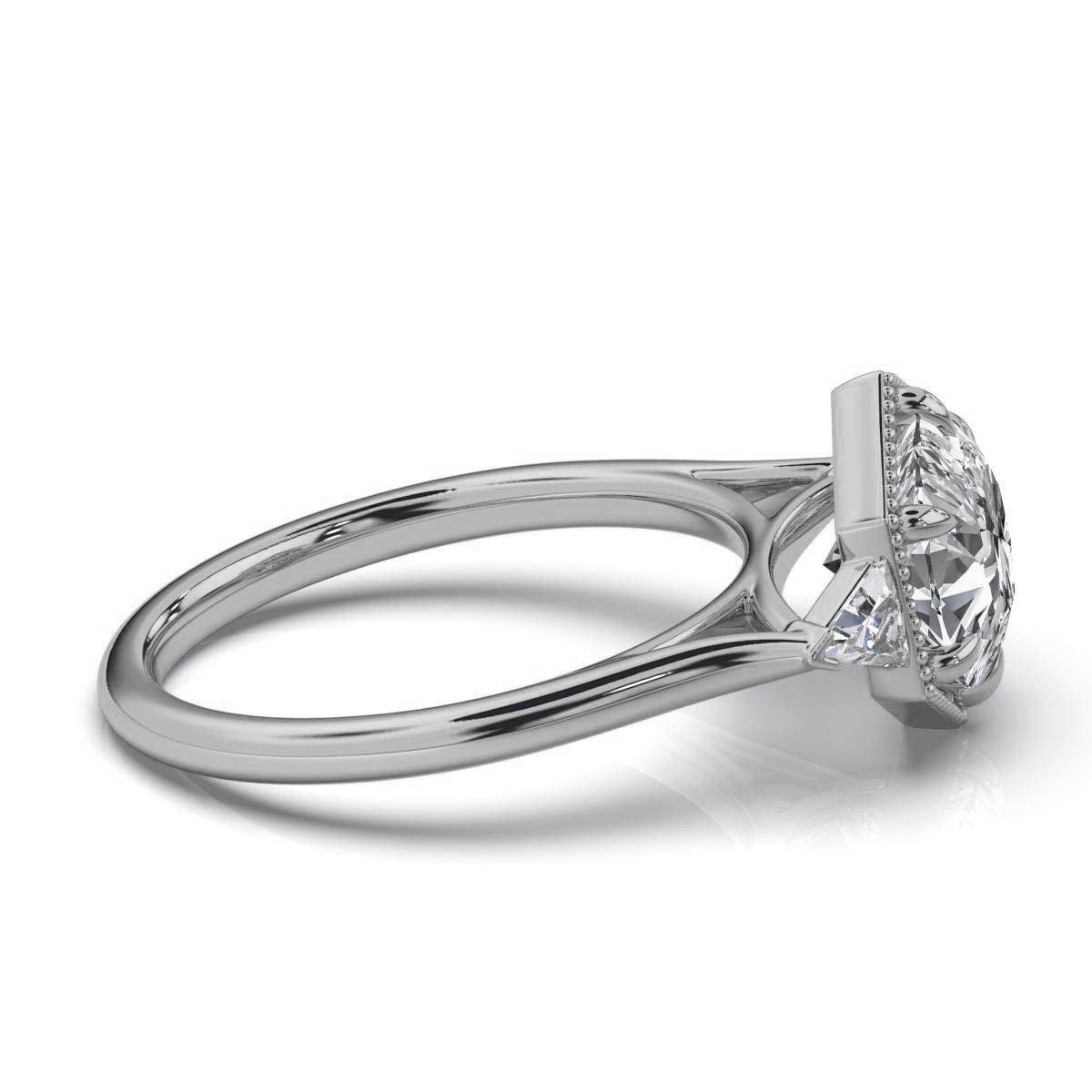 14K White Gold Liz Three Stone Trillion Lab Grown Diamond Ring (1/3 ct. tw)